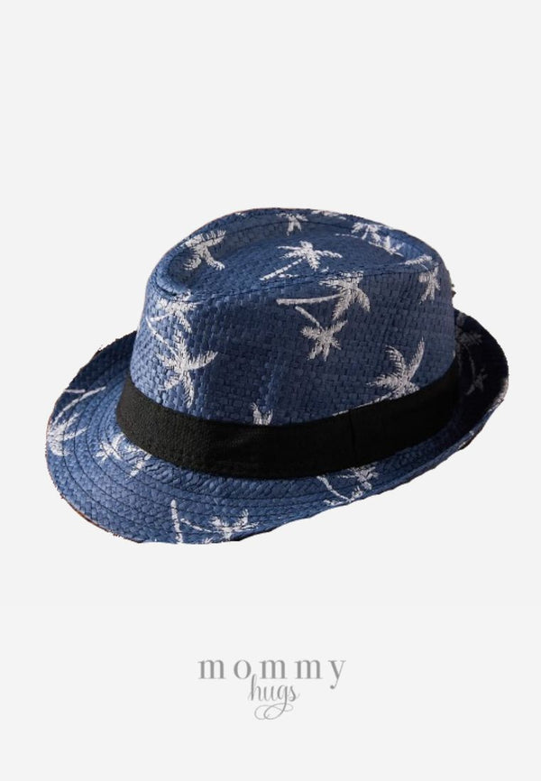 Navy Palm Cowboy Hat - One size