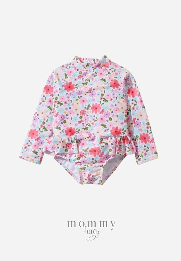 Garden in Bloom Two Rash Guard for Young Girls