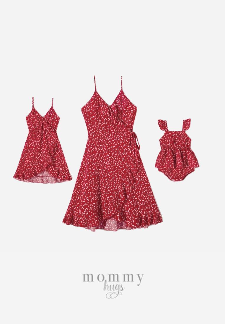 Valentine Red Frills Dress Mommy and Daughter