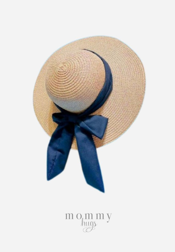 Posh Black Ribbon Sun Hat for Kids
