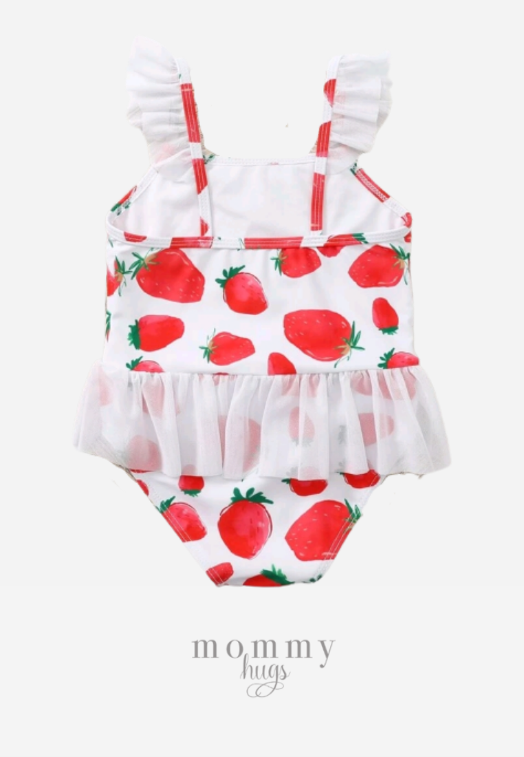 Tiny Strawberries Ruffles Swimwear