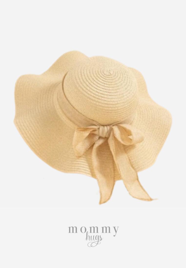Fancy Ribbon Sun Hat in Oat for Mom and Daughter