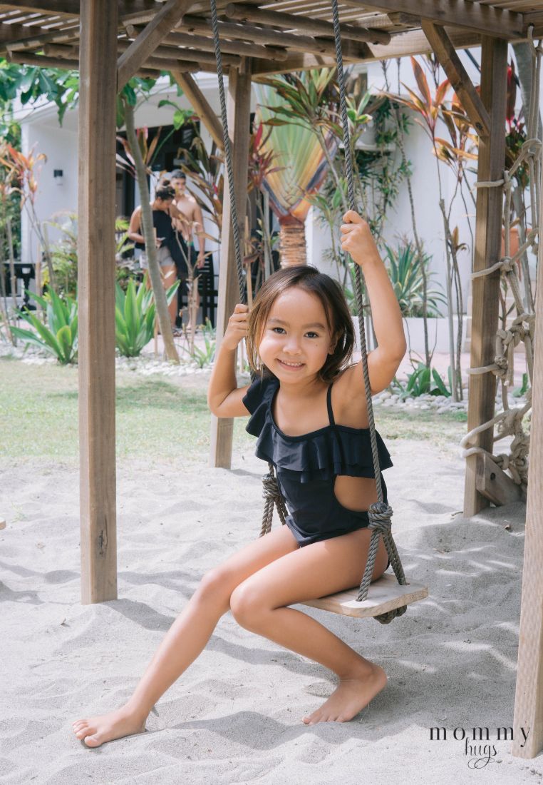 Beauty in Black Swimsuit for Young Girls