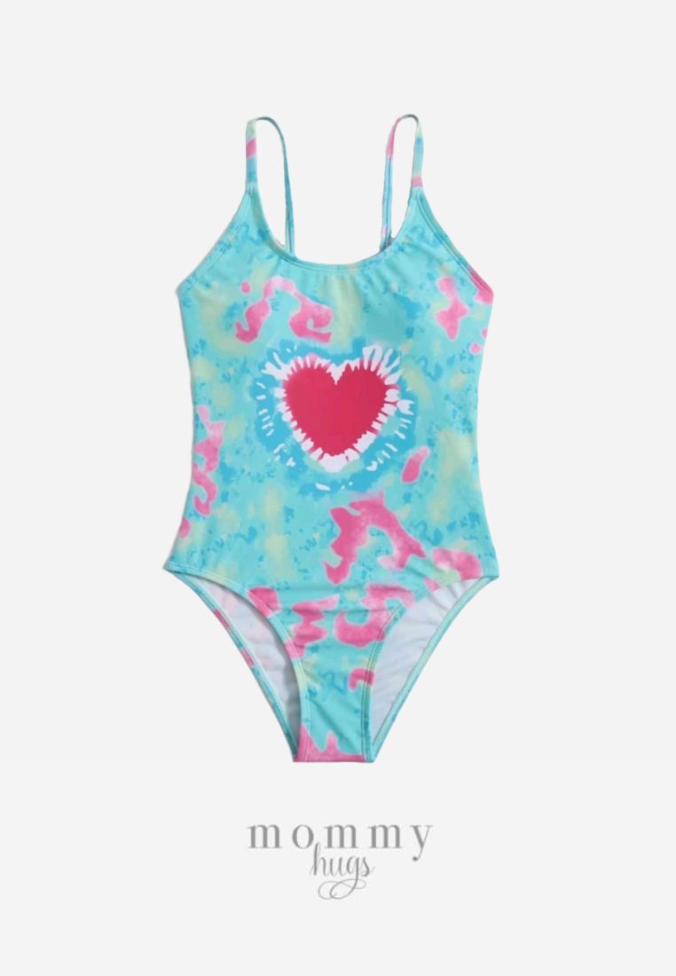 Retro Love One Piece Swimwear  for Pre-teens/Teens