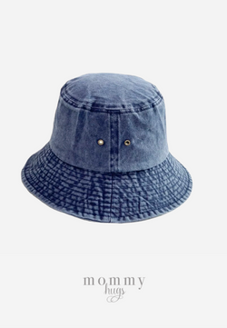 Faded Denim Bucket Hat for Women