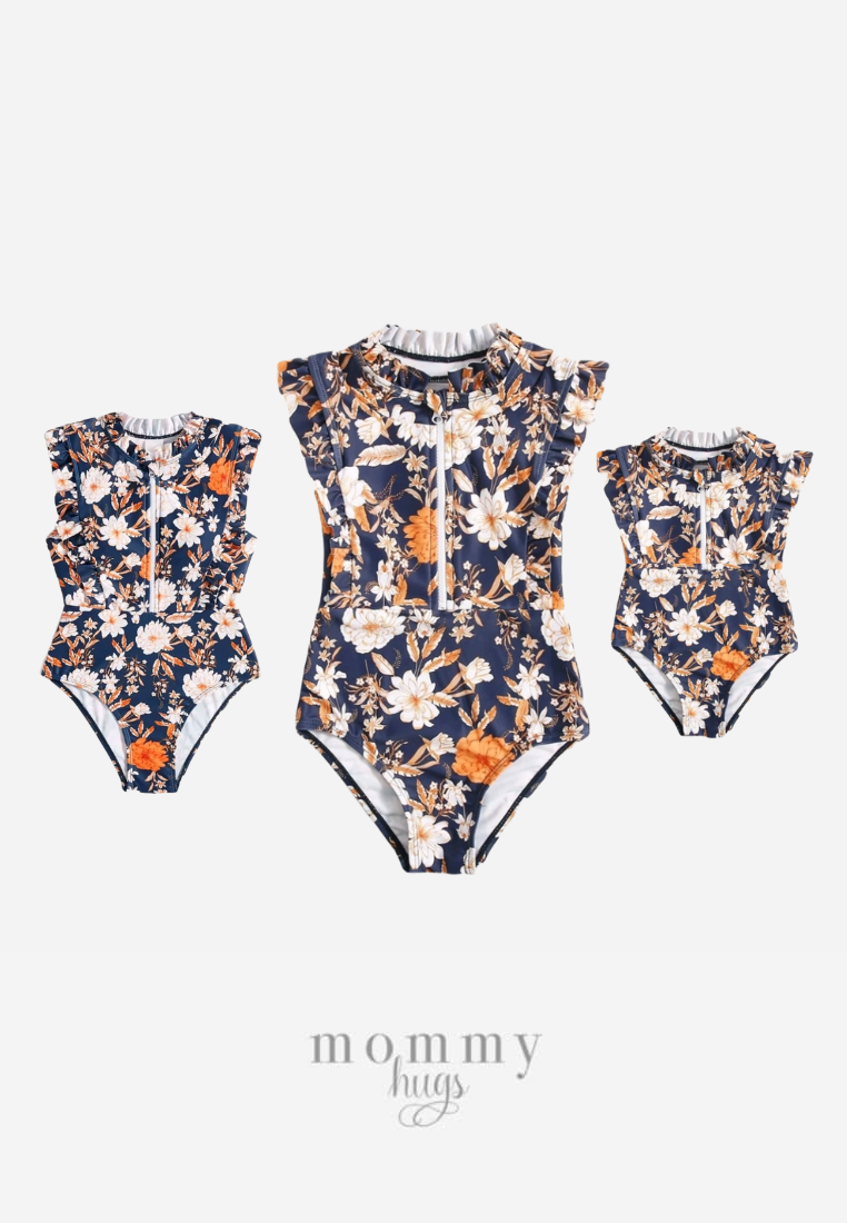 Golden Florid Ruffles Twinning Swimwear (Mom & Daughter)