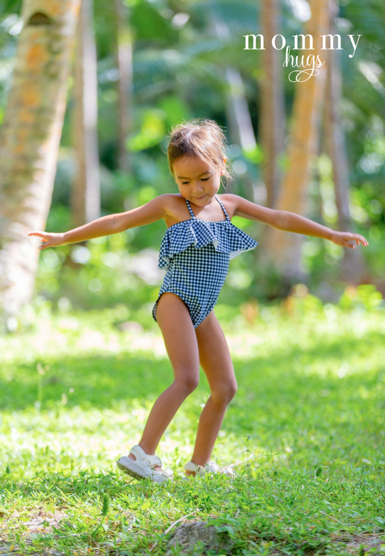 BW Gingham Blossoms Twinning Swimwear