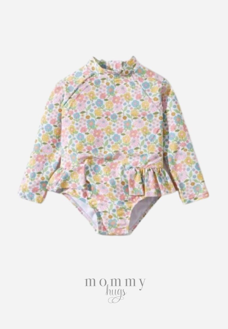 Garden in Bloom Rash Guard for Young Girls