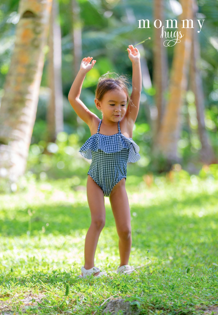 BW Gingham Blossoms Twinning Swimwear