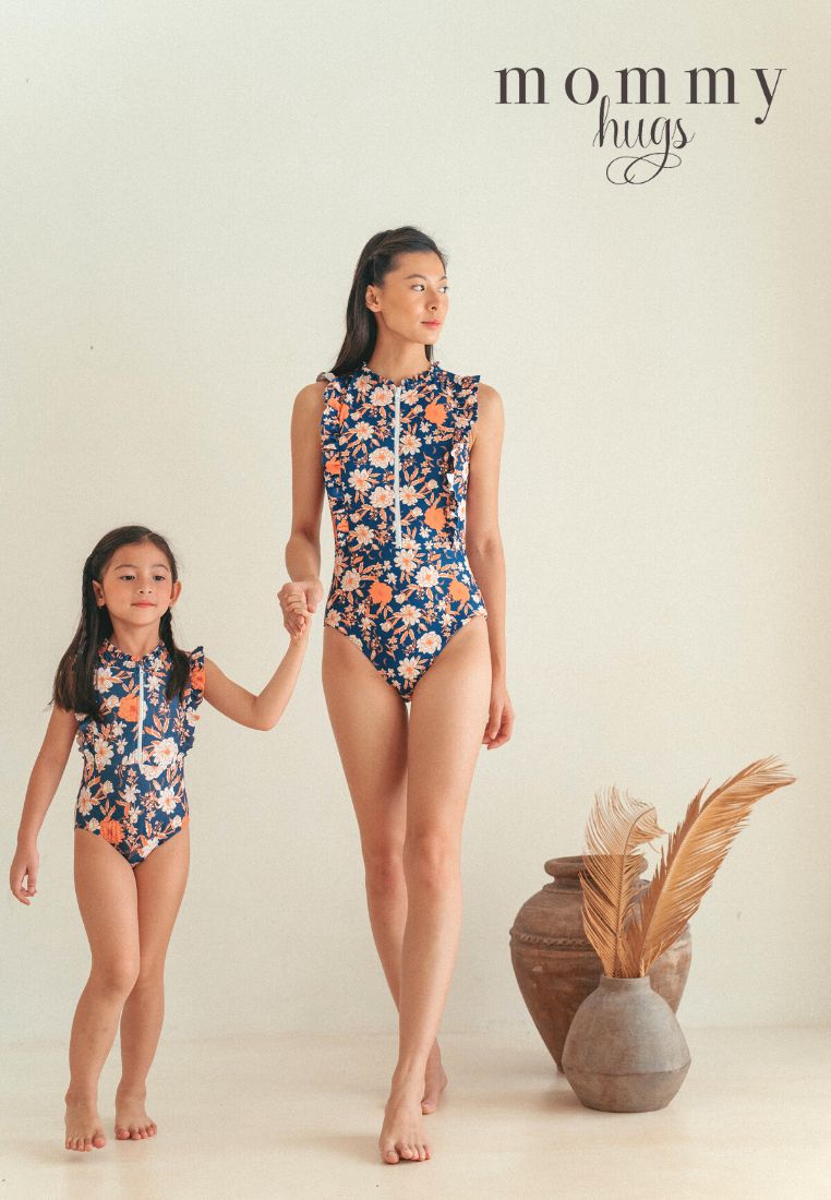 Golden Florid Ruffles Twinning Swimwear (Mom & Daughter)