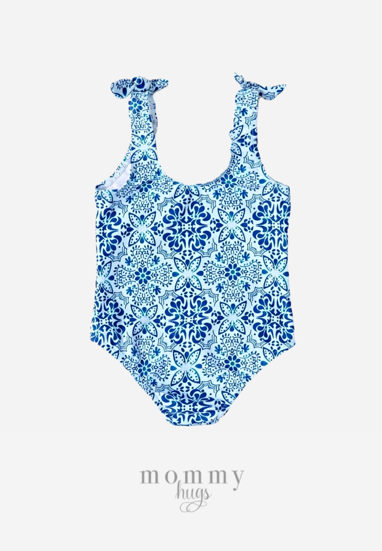 Powder Blue Ribbon Strings Swimwear