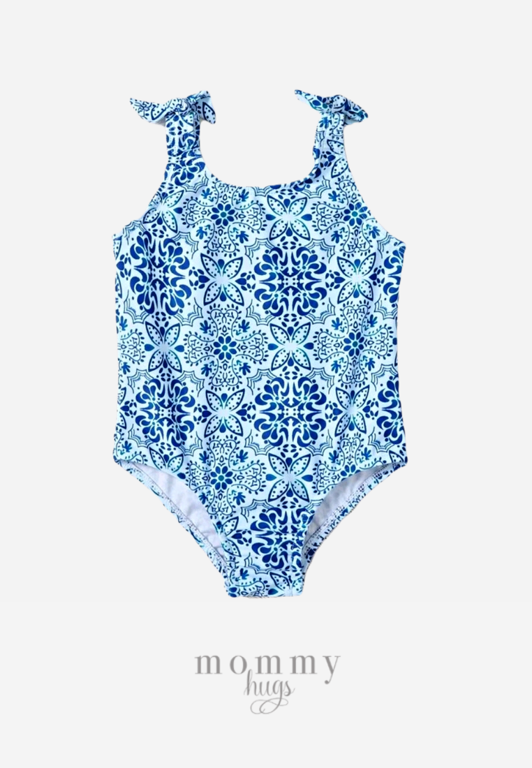 Powder Blue Ribbon Strings Swimwear