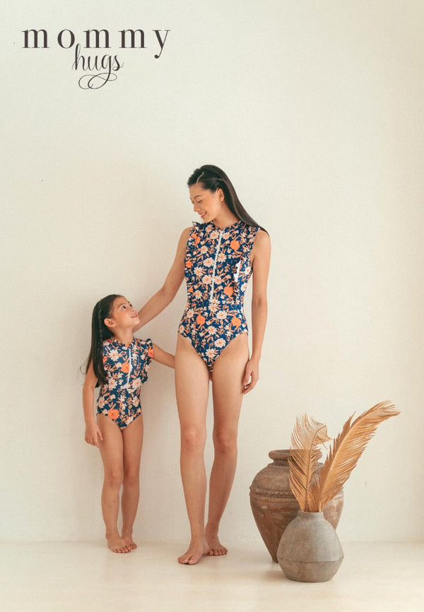 Golden Florid Ruffles Twinning Swimwear (Mom & Daughter)