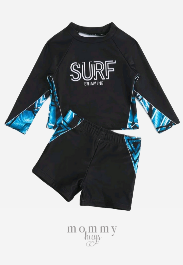 Beach Surf Long Sleeves Rash Guard for Baby Boys