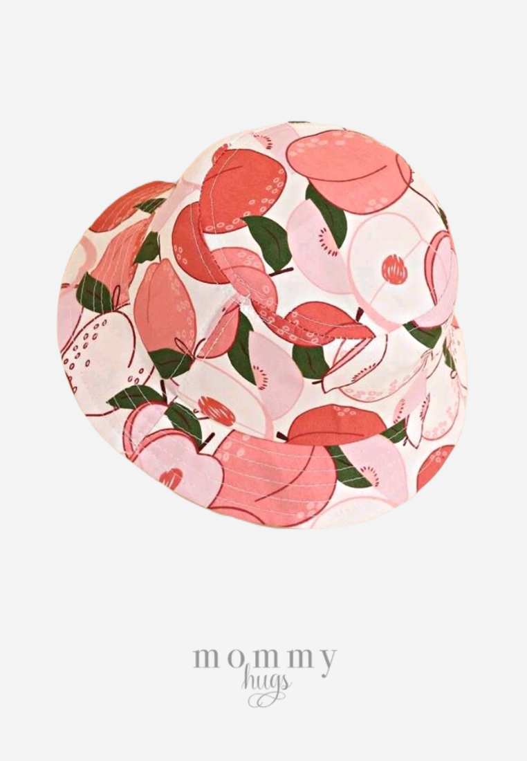 Red Peach Bucket Hat for Toddlers - One Size