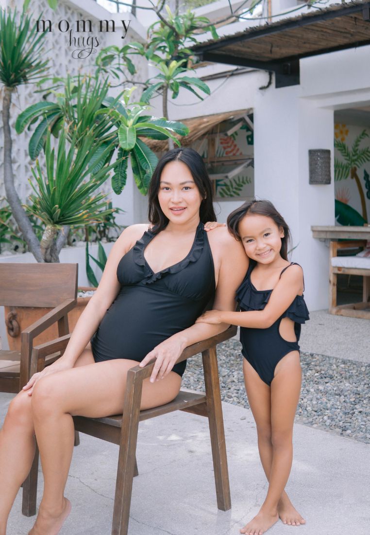 Beauty in Black Swimsuit for Young Girls