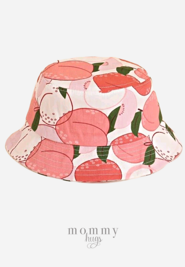 Red Peach Bucket Hat for Toddlers - One Size