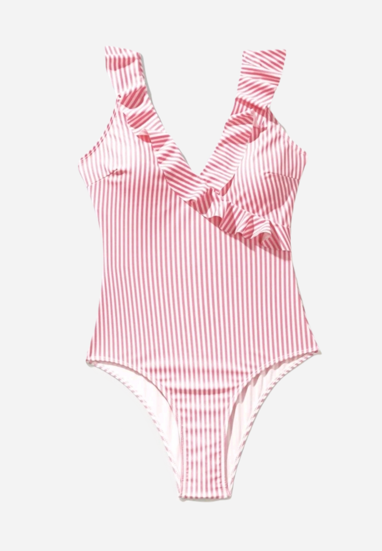 Pink Skies Pin Stripe Swimwear