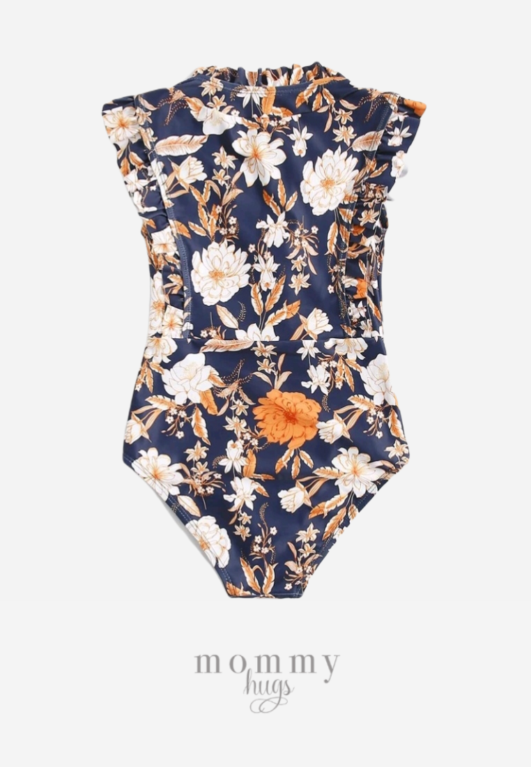 Golden Florid Ruffles Twinning Swimwear (Mom & Daughter)