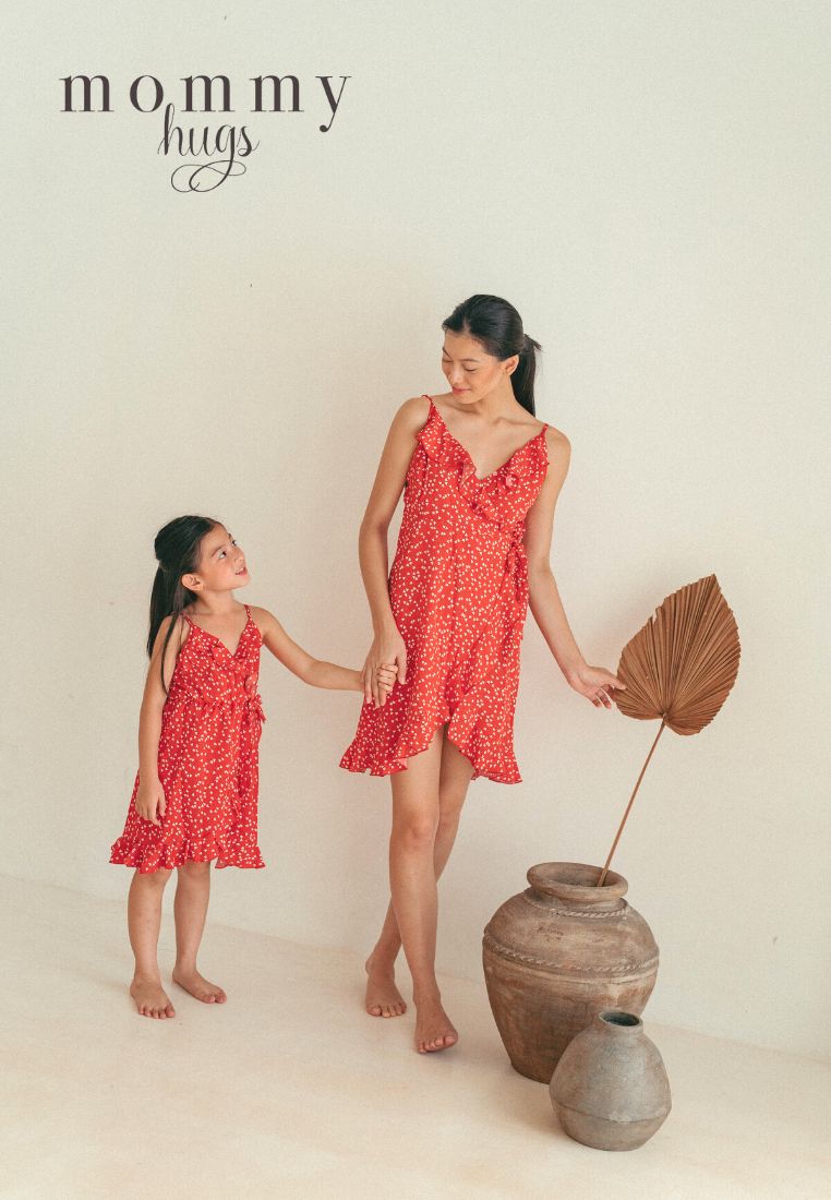 Valentine Red Frills Dress Mommy and Daughter