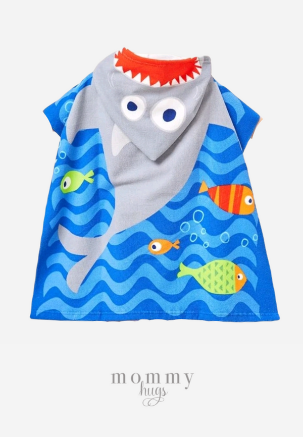 Wacky Sharky Hooded Poncho Towel