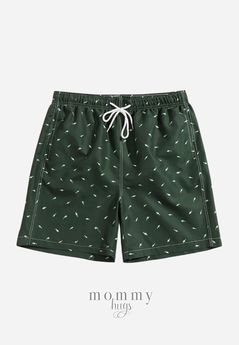 Olive Swim Shorts for Daddy