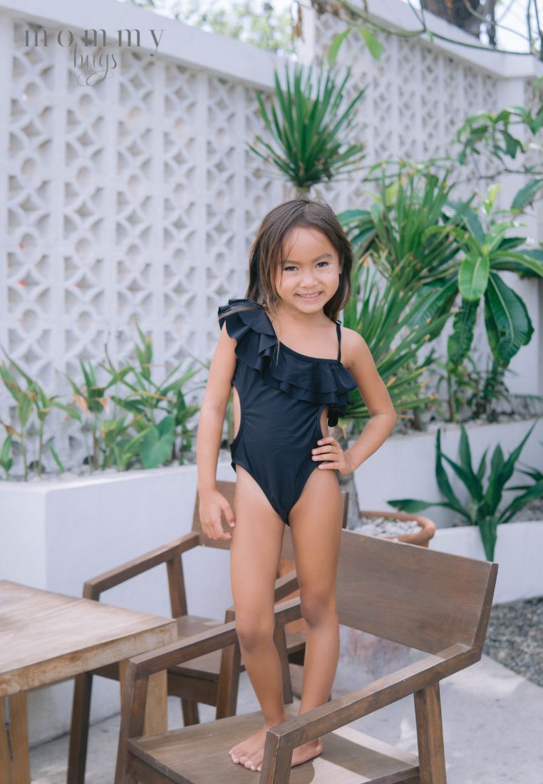 Beauty in Black Swimsuit for Young Girls