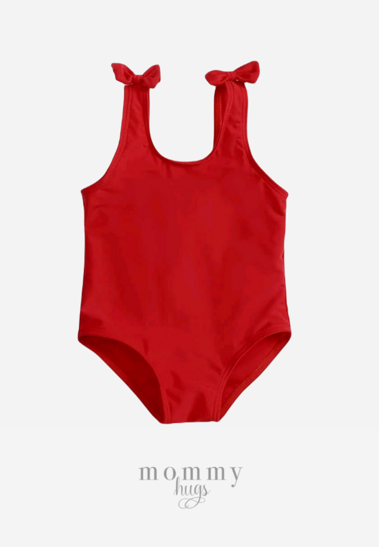 Red Ribbon Strings Two Swimwear for Baby Girl