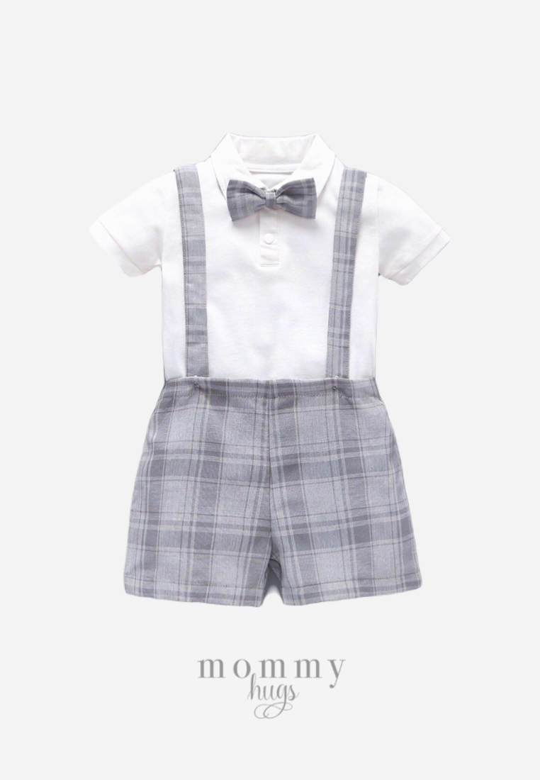 Bow White Romper for Boys