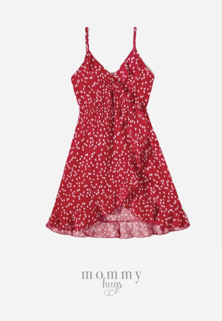 Valentine Red Frills Dress Mommy and Daughter