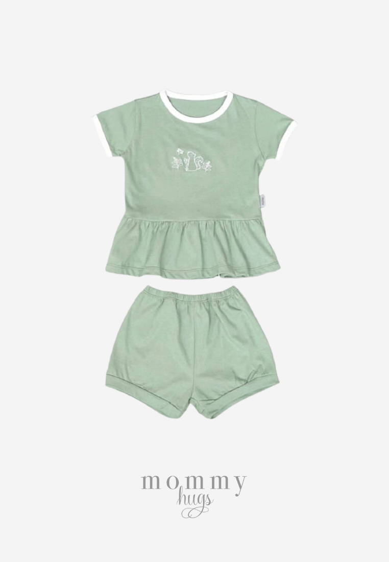 Olive Peplum Set