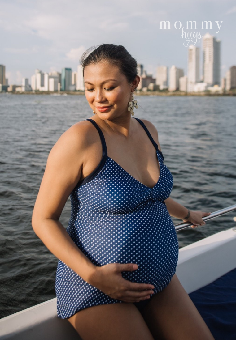 Maternity Blue Polka