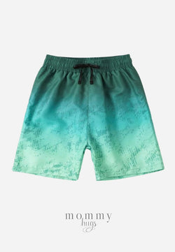 Green Tidal Wave Swim Shorts for Teen Boys