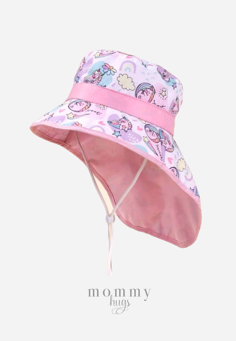 Snoozing Unicorn Sun Hat for Kids