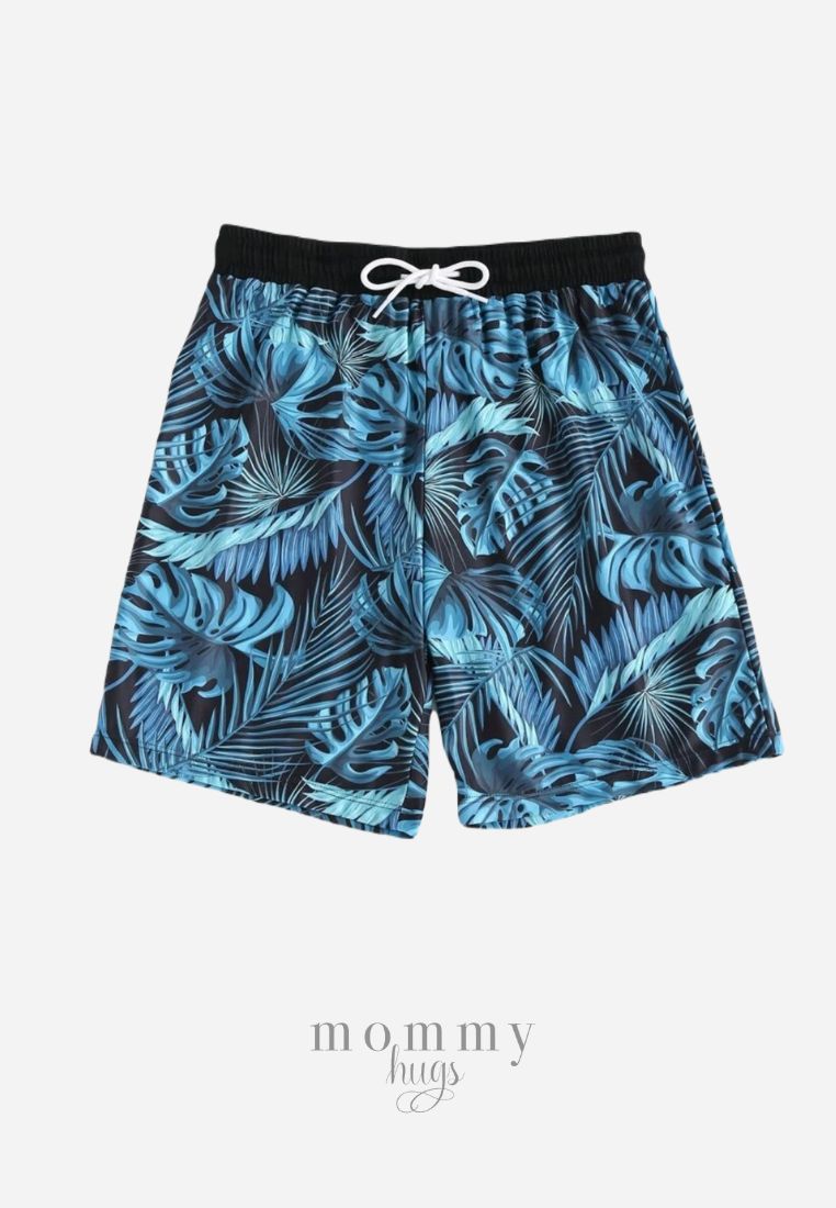 Azure Leaves Swim Shorts for Teen Boys