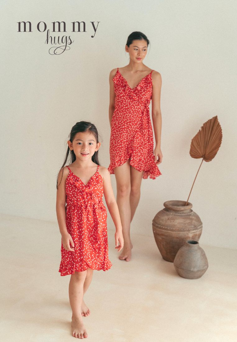 Valentine Red Frills Dress Mommy and Daughter