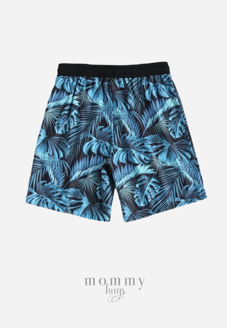 Azure Leaves Swim Shorts for Teen Boys