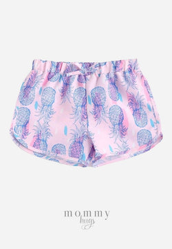 Pink Piña Swim Shorts for Teen Girls