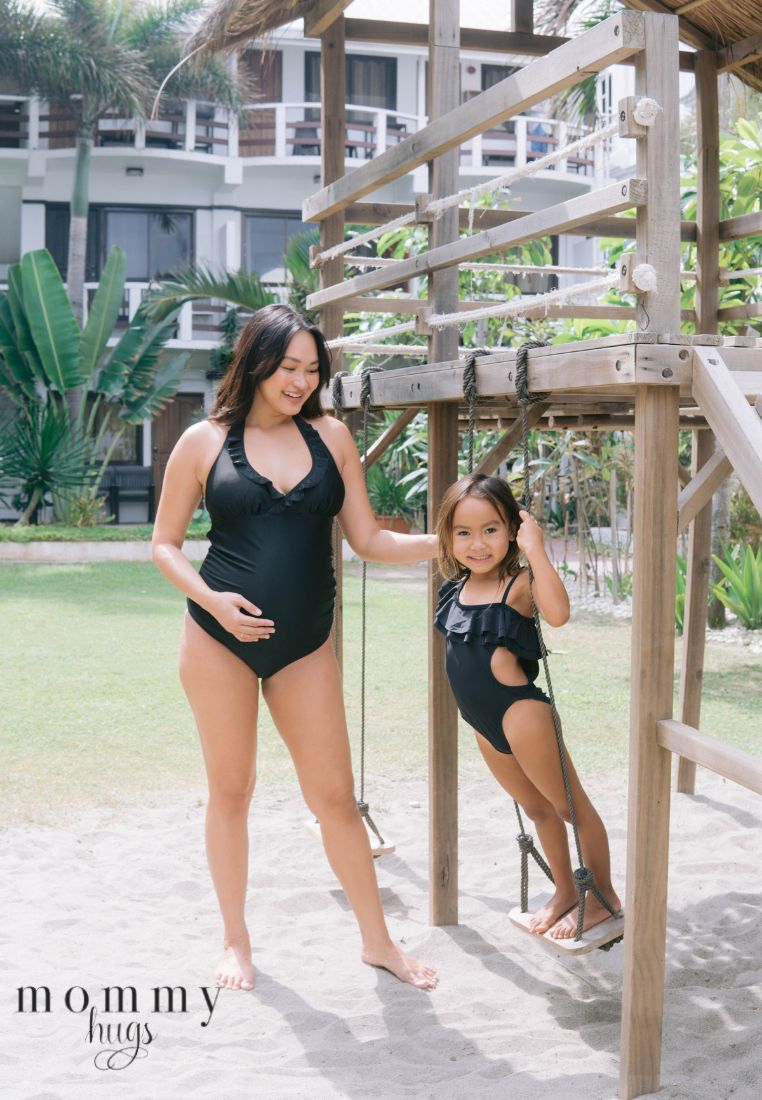 Beauty in Black Swimsuit for Young Girls