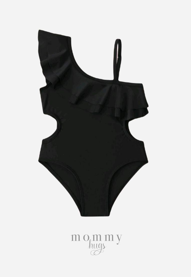 Beauty in Black Swimsuit for Young Girls