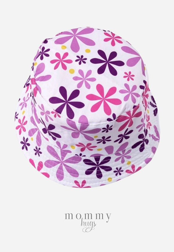 Purple Flower Blossoms Bucket Hat for Kids