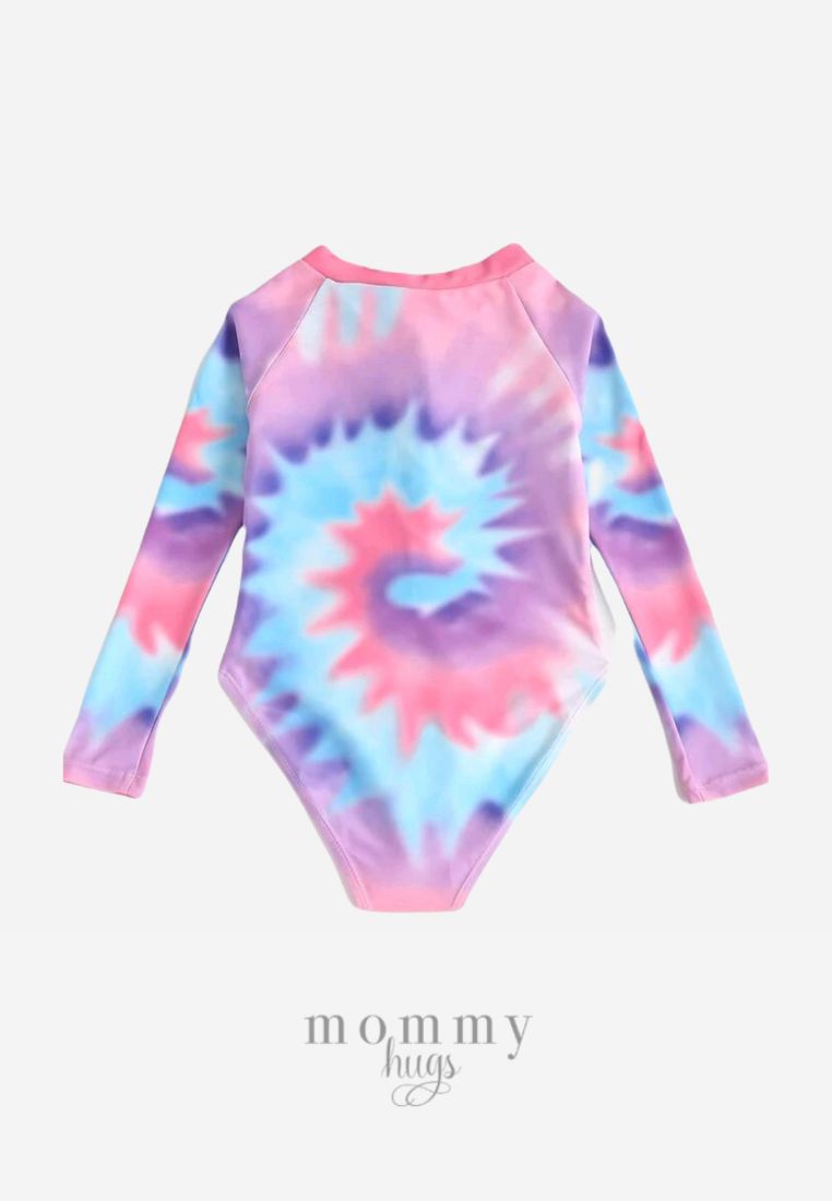 Sea Wave Pastel Zip Up Long Sleeves Rash Guard