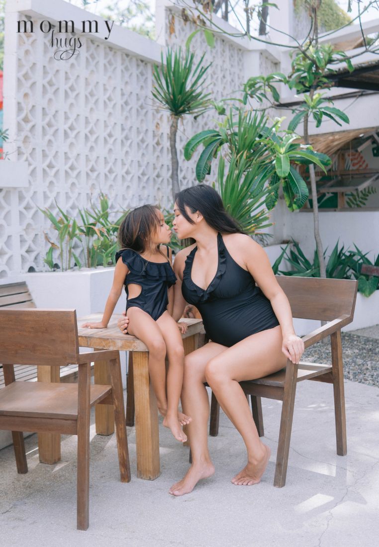 Beauty in Black Swimsuit for Young Girls