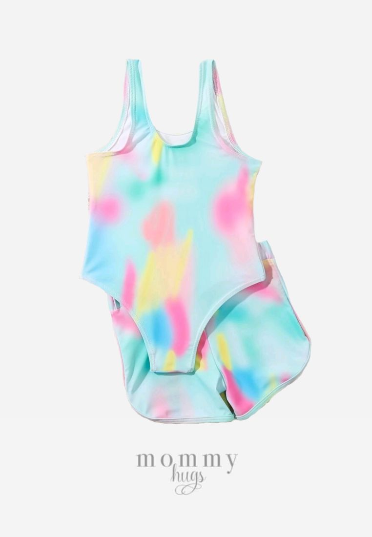 Watercolor Powder One Piece with Shorts